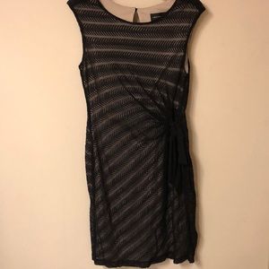 Black Lace Dress - Front Tie Detail